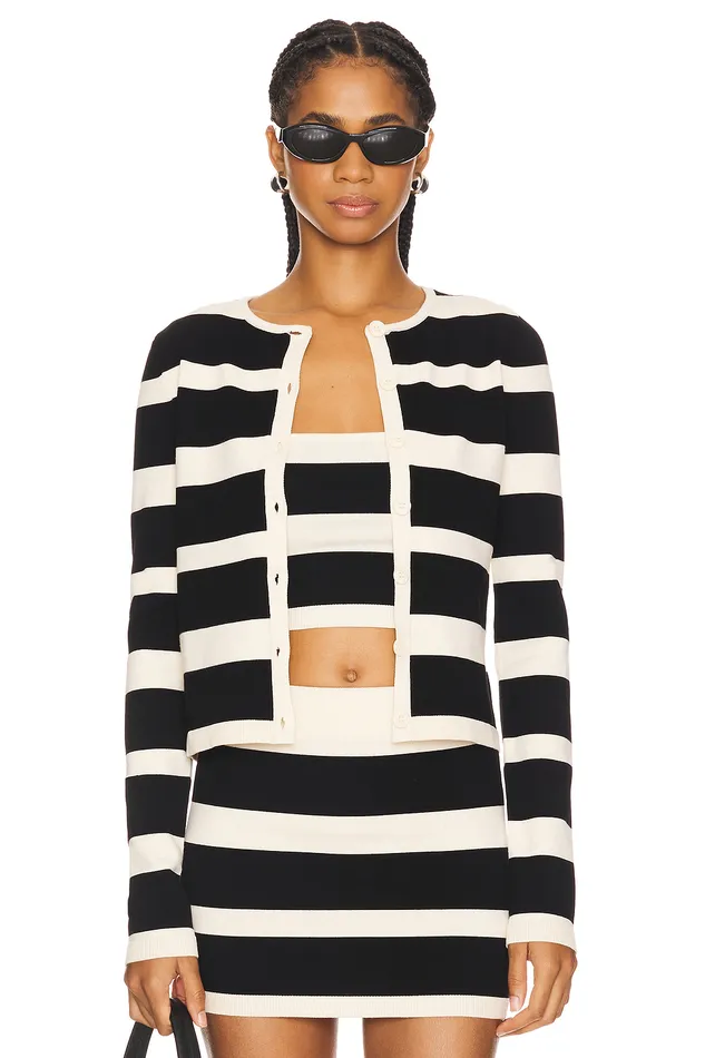 Eloise Cardigan Black and Cream Women Lovers and Friends Tops