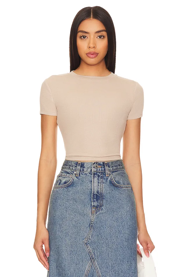 Emma Cropped Tee Stone Women Lovers and Friends Tops