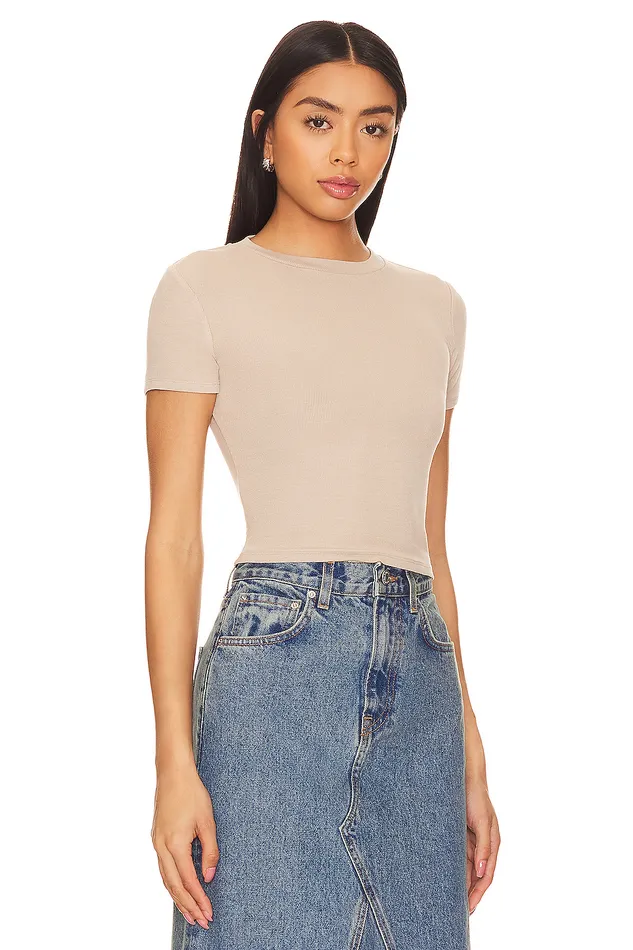 Emma Cropped Tee Stone Women Lovers and Friends Tops Emma Cropped Tee Stone Women Lovers and Friends Tops