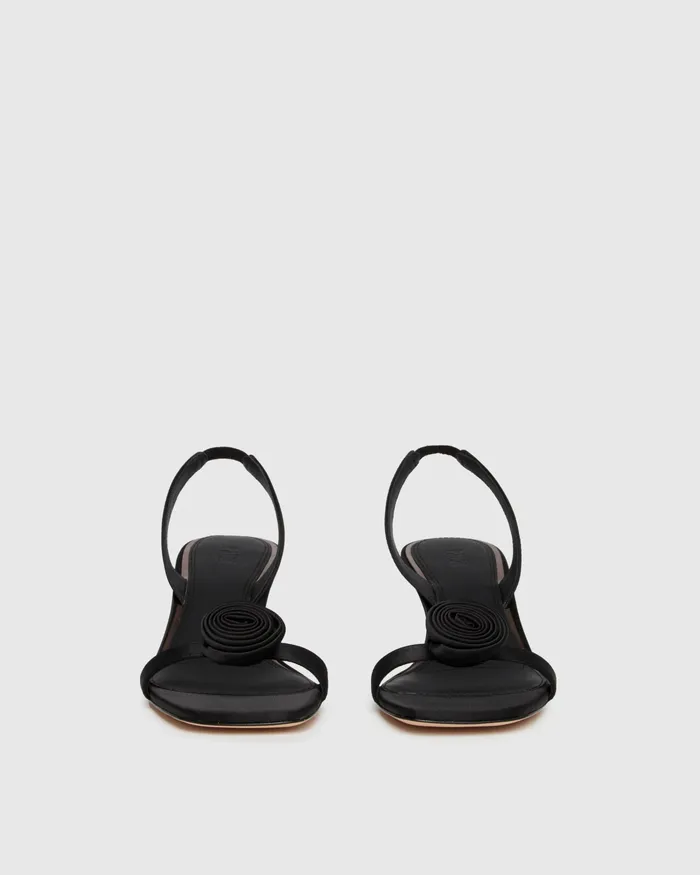 Eva Sandal 8211 Black Satin Women Sandals PAIGE Eva Sandal 8211 Black Satin Women Sandals PAIGE