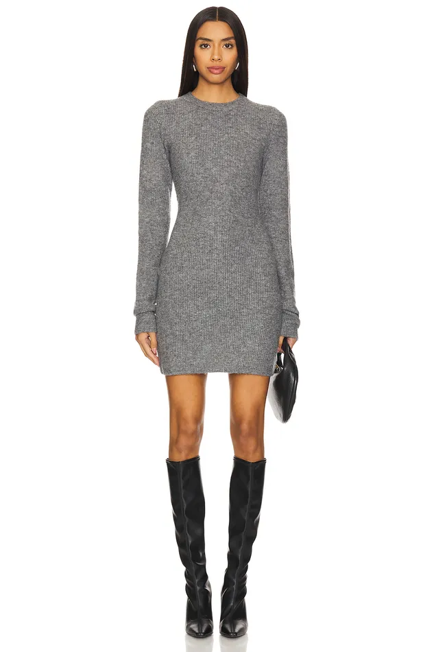 Evie Crewneck Dress Charcoal Heather Women Lovers and Friends Sweaters and Knits