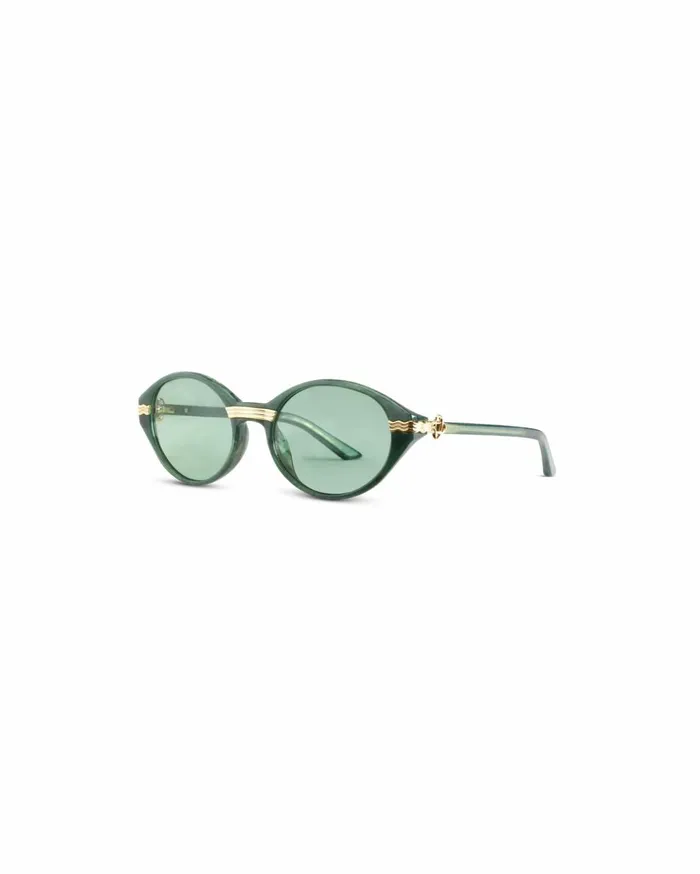 Eyewear MenWomen Casablanca Paris Green and Gold Cannes Sunglasses