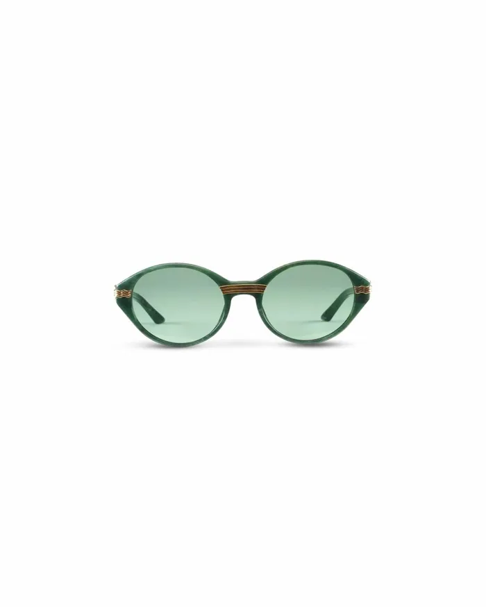 Eyewear MenWomen Casablanca Paris Green and Gold Cannes Sunglasses