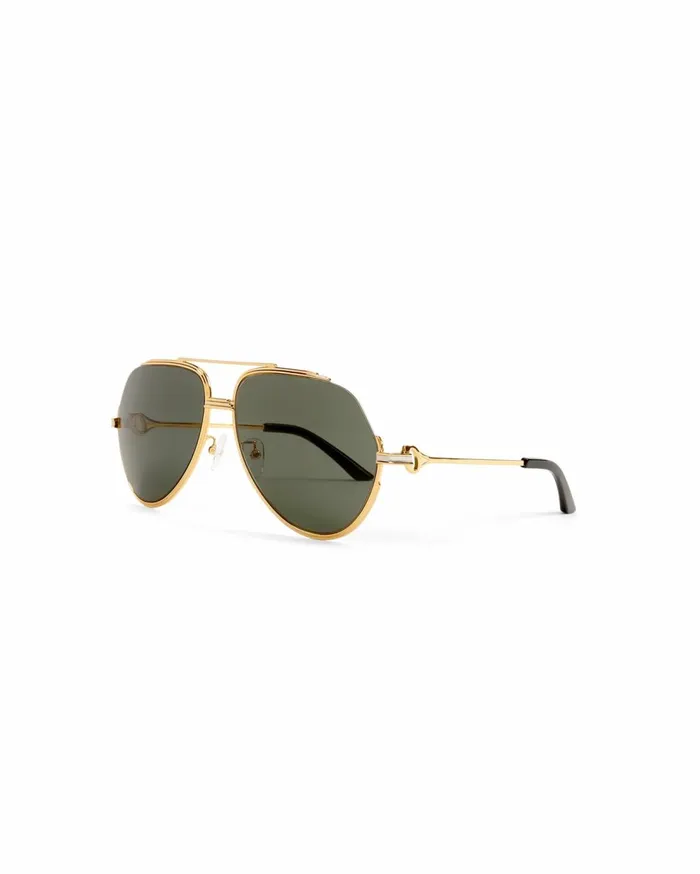 Eyewear MenWomen Casablanca Paris Green and Gold The Albn Sunglasses