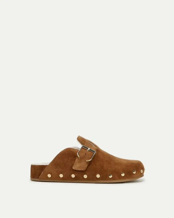 Fern Shearling Clog Caramel Women Veronica Beard Shoes