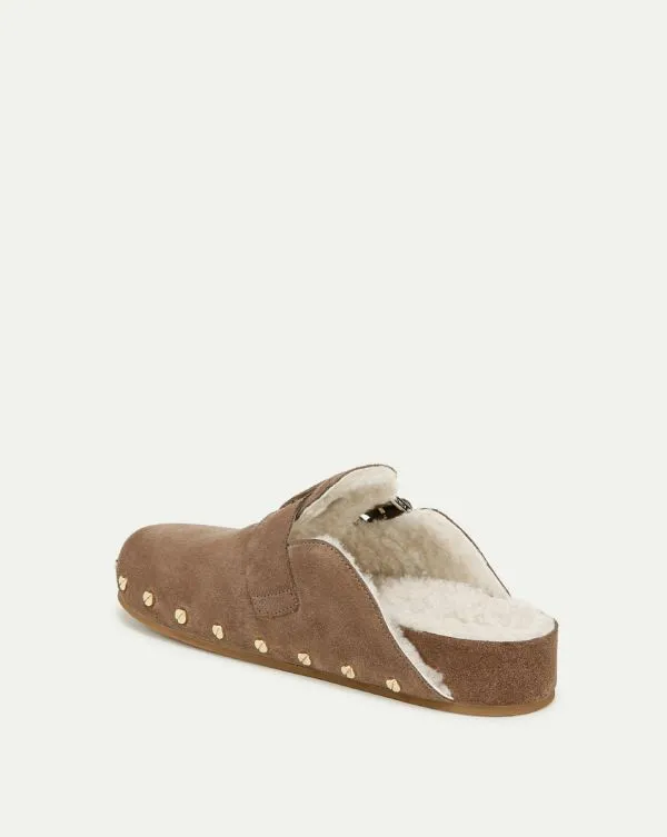 Fern Shearling Clog Taupe Women Veronica Beard Shoes