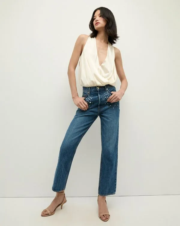 Fernanda Silk Bodysuit Ivory Women Veronica Beard Tops Fernanda Silk Bodysuit Ivory Women Veronica Beard Tops