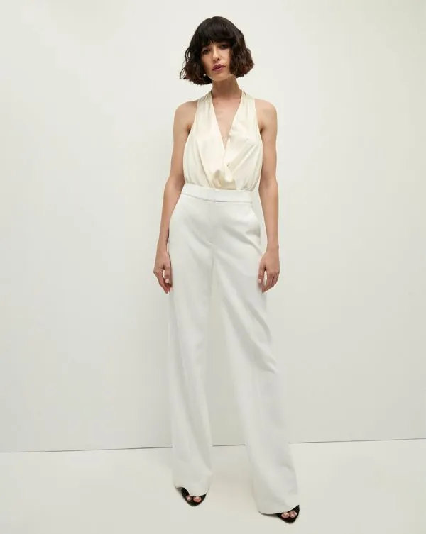 Fernanda Silk Bodysuit Ivory Women Veronica Beard Tops Fernanda Silk Bodysuit Ivory Women Veronica Beard Tops