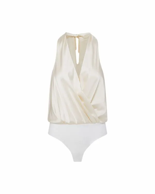 Fernanda Silk Bodysuit Ivory Women Veronica Beard Tops Fernanda Silk Bodysuit Ivory Women Veronica Beard Tops