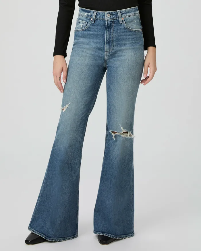 Flare Women Charlie 32 Inch Flare Jean 8211 Blue Note Destructed PAIGE Flare Women Charlie 32 Inch Flare Jean 8211 Blue Note Destructed PAIGE