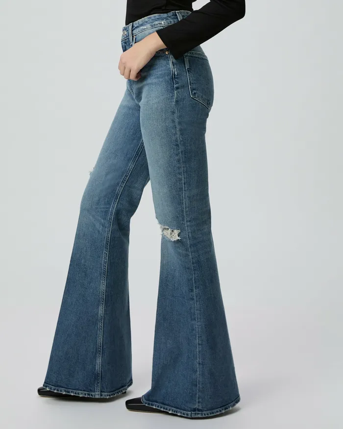 Flare Women Charlie 32 Inch Flare Jean 8211 Blue Note Destructed PAIGE Flare Women Charlie 32 Inch Flare Jean 8211 Blue Note Destructed PAIGE