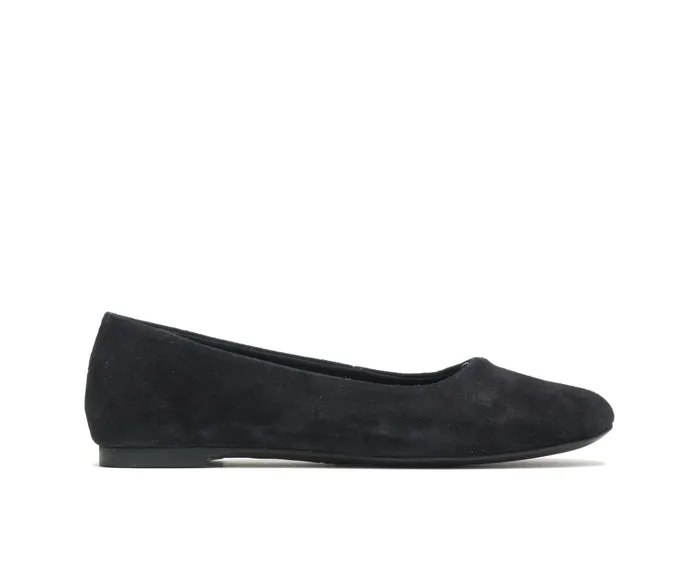 Flats and SlipOns Women Kendal Ballet Perfect Fit Black Suede Hush Puppies