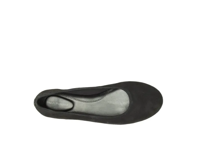 Flats and SlipOns Women Kendal Ballet Perfect Fit Black Suede Hush Puppies Flats and SlipOns Women Kendal Ballet Perfect Fit Black Suede Hush Puppies