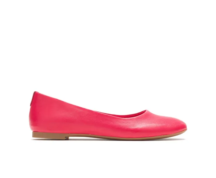 Flats and SlipOns Women Kendal Ballet Perfect Fit Fire Red Leather Hush Puppies