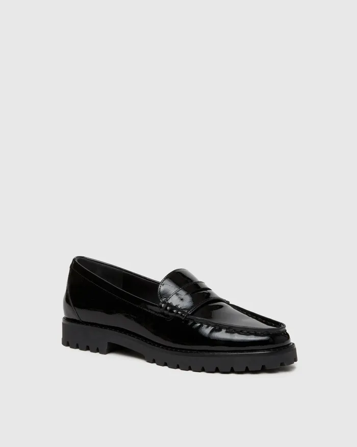 Flats Ellis Loafer 8211 Black Patent Leather 8211 PAIGE Women Flats Ellis Loafer 8211 Black Patent Leather 8211 PAIGE Women