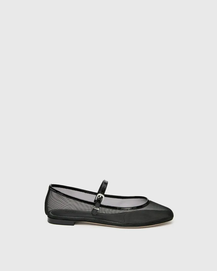 Flats PAIGE Women Josie Flat 8211 Black MeshPatent Leather