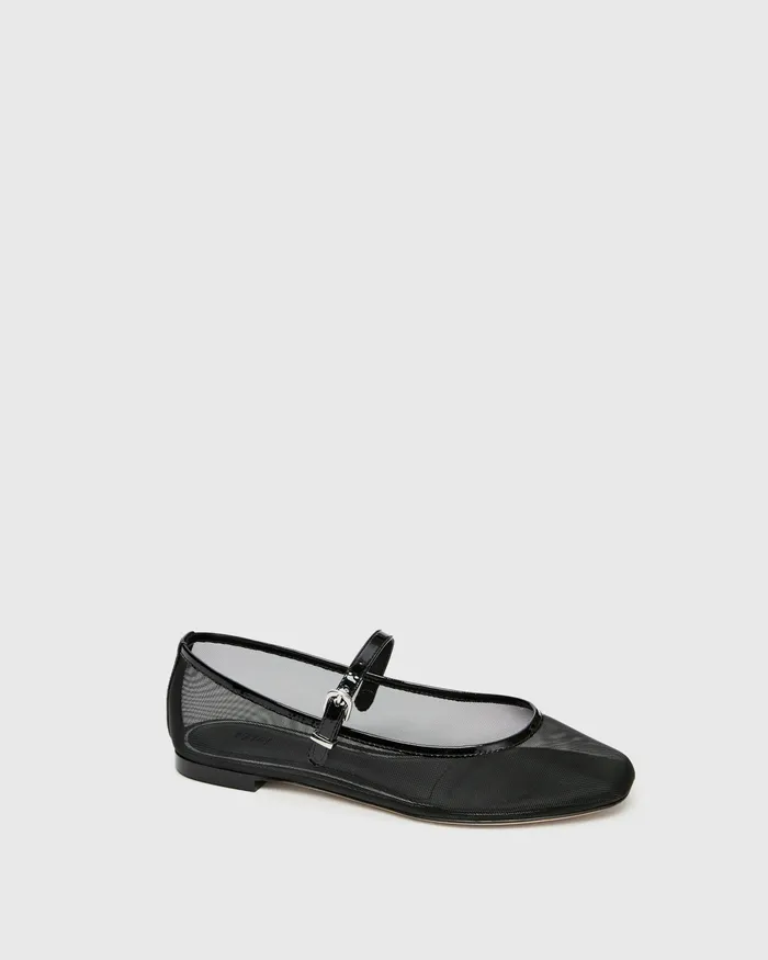 Flats PAIGE Women Josie Flat 8211 Black MeshPatent Leather Flats PAIGE Women Josie Flat 8211 Black MeshPatent Leather
