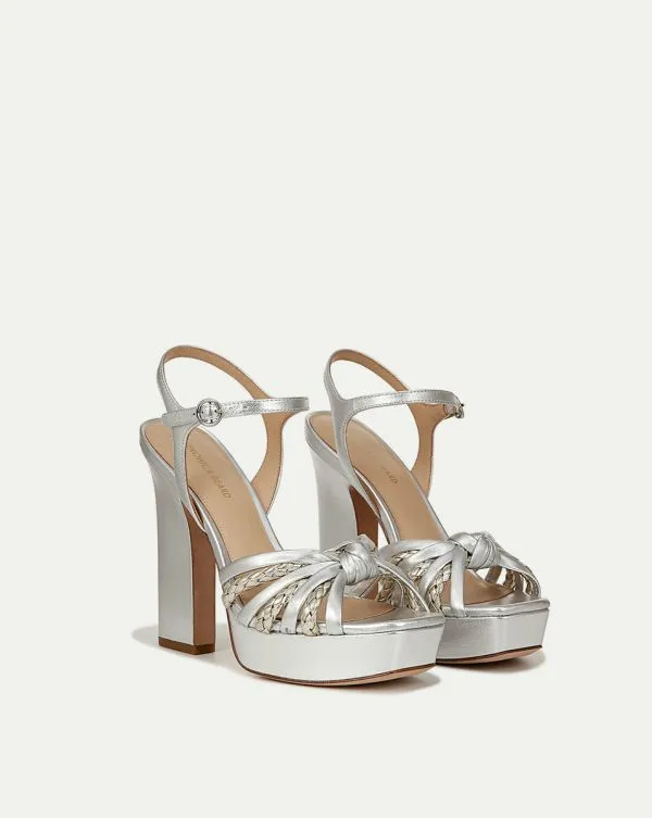 Flavia Platform Sandal Silverandplatinum Women Veronica Beard Shoes Flavia Platform Sandal Silverandplatinum Women Veronica Beard Shoes