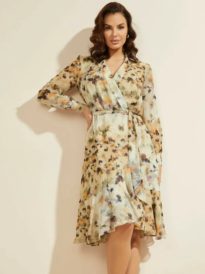 Floral Blush Midi Dress Floral Blush Print Dresses and Jumpsuits GUESS Women