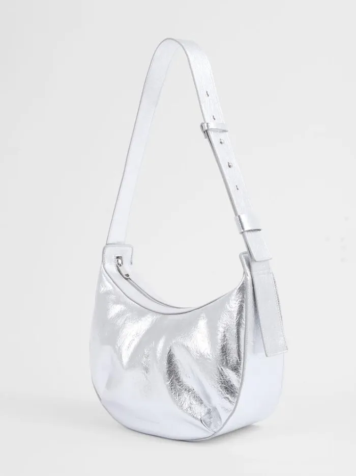 French Connection Bags and Purses Large Cross Body Bag Metallic Silver 8211 Woman