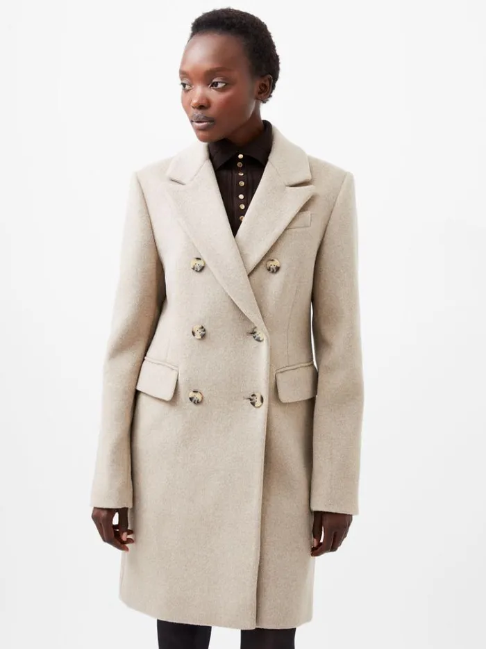 French Connection Coats and Jackets Adele Felt Coat Beige 8211 Woman
