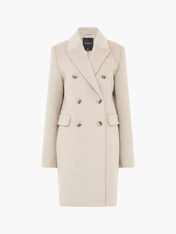 French Connection Coats and Jackets Adele Felt Coat Beige 8211 Woman