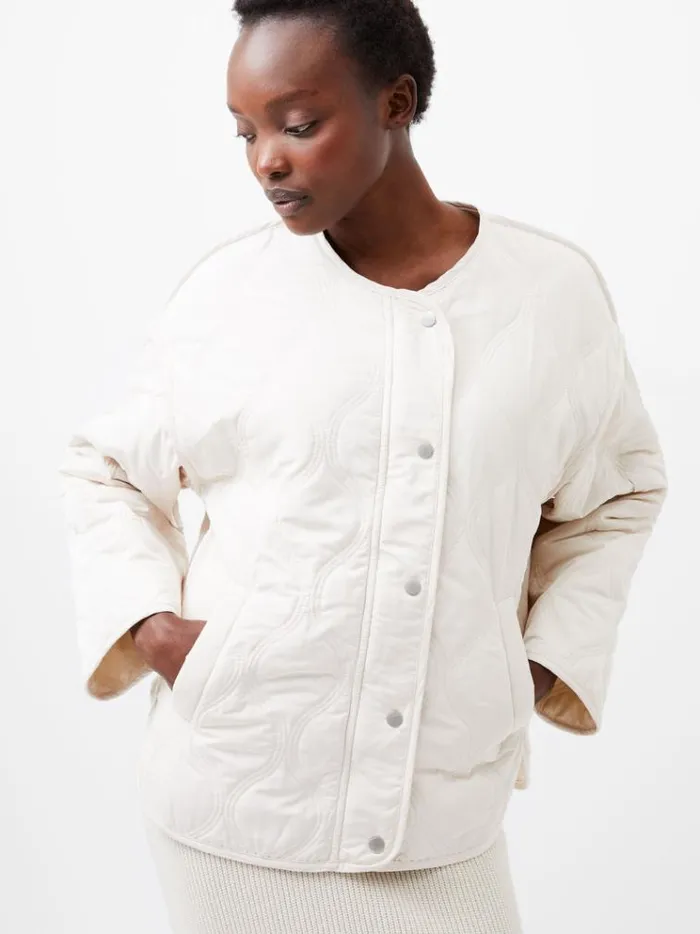 French Connection Coats and Jackets Aris Quilted Jacket Classic Cream 8211 Woman