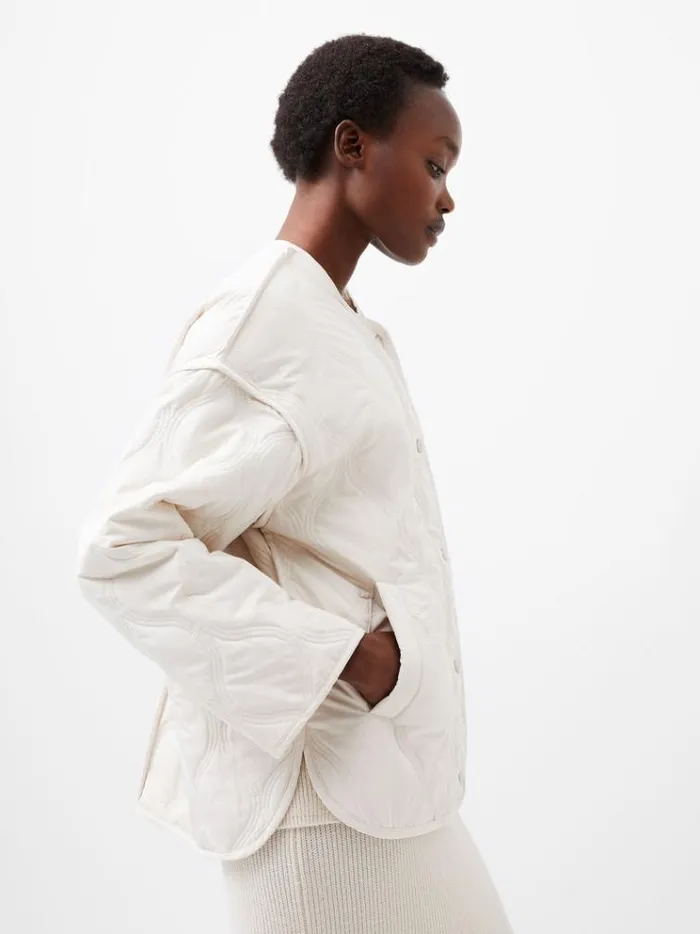 French Connection Coats and Jackets Aris Quilted Jacket Classic Cream 8211 Woman