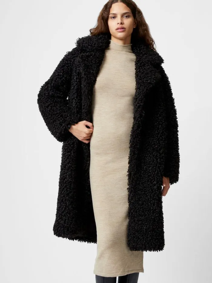 French Connection Coats and Jackets Boucle Peak Lapel Coat Black 8211 Woman
