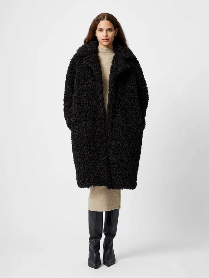 French Connection Coats and Jackets Boucle Peak Lapel Coat Black 8211 Woman
