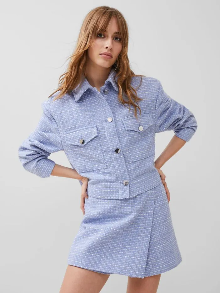 French Connection Coats and Jackets Effie Boucle Jacket Bluebellclassic Cre 8211 Woman French Connection Coats and Jackets Effie Boucle Jacket Bluebellclassic Cre 8211 Woman