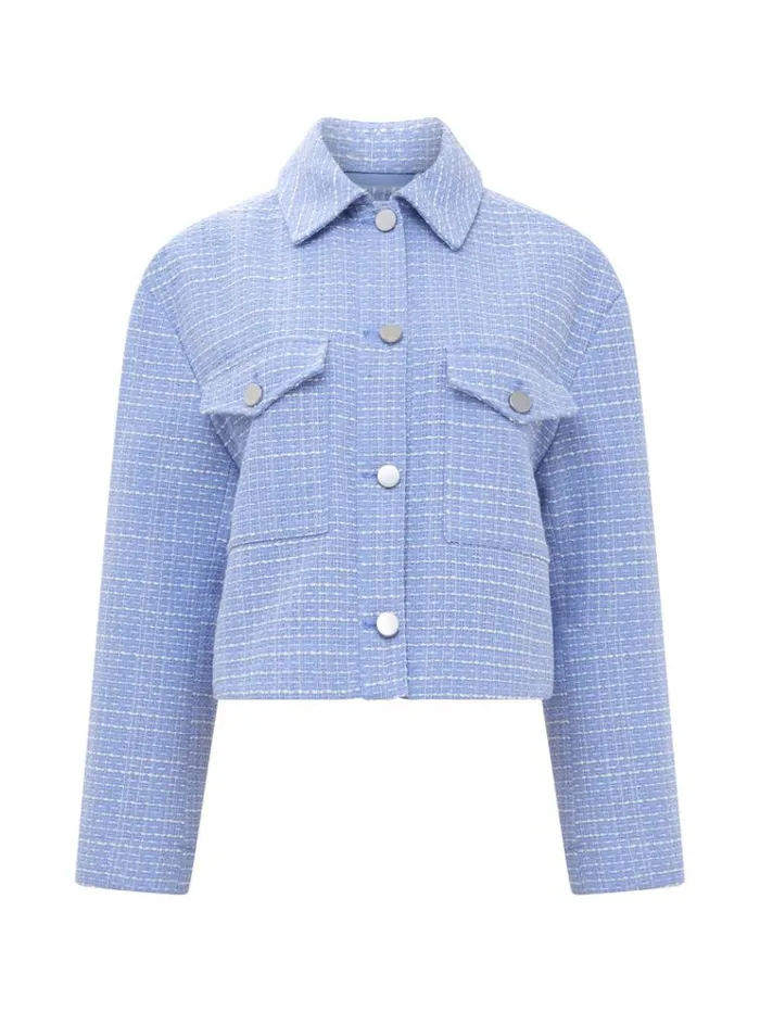 French Connection Coats and Jackets Effie Boucle Jacket Bluebellclassic Cre 8211 Woman