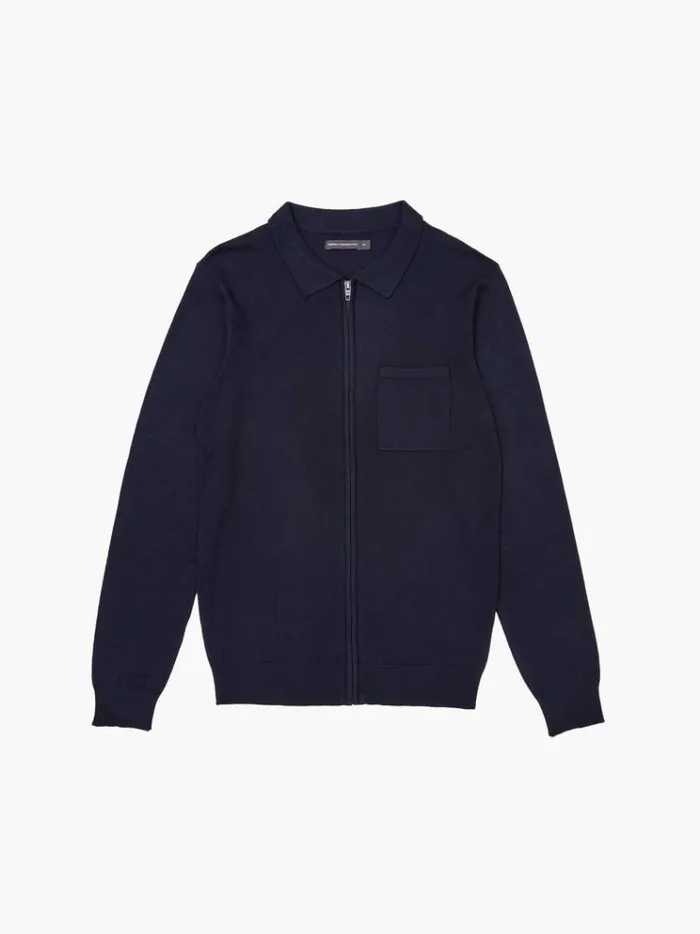 French Connection Coats and Jackets Formal Zip Through Pocket Knit Shirt Marine 8211 Man French Connection Coats and Jackets Formal Zip Through Pocket Knit Shirt Marine 8211 Man