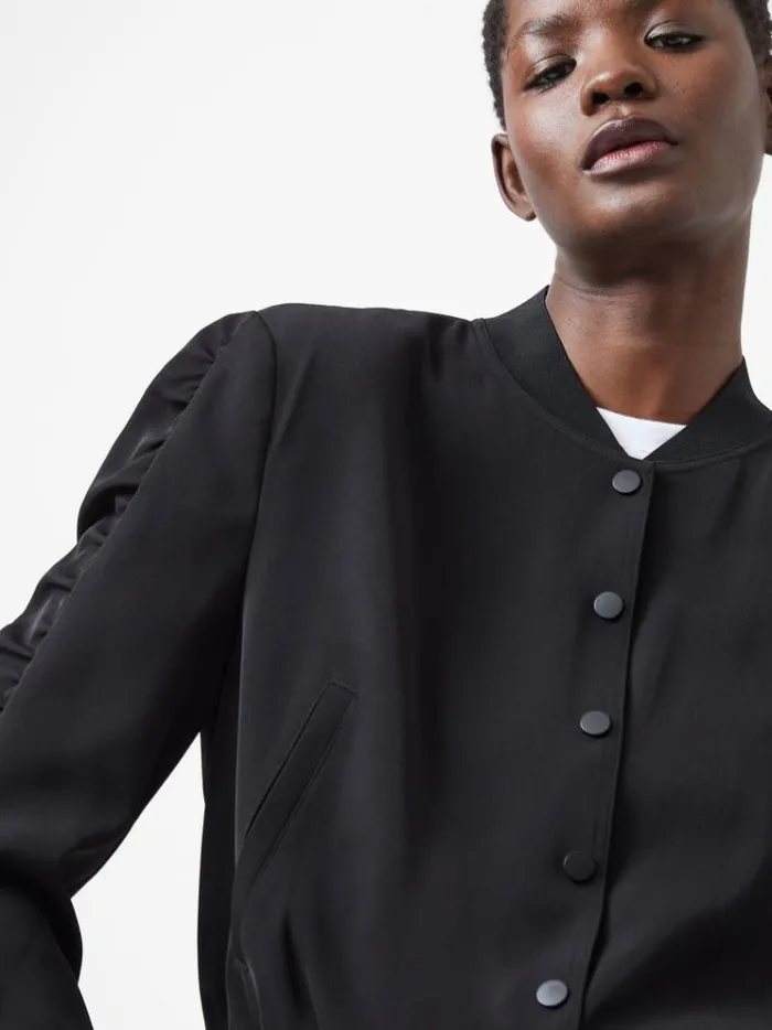 French Connection Coats and Jackets Harrie Suiting Bomber Jacket Blackout 8211 Woman French Connection Coats and Jackets Harrie Suiting Bomber Jacket Blackout 8211 Woman