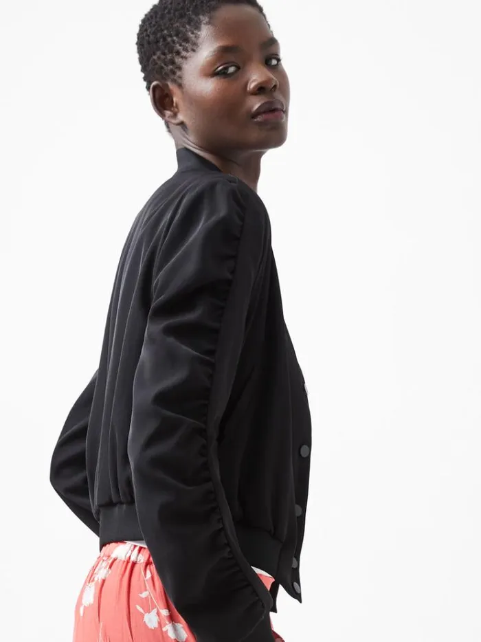 French Connection Coats and Jackets Harrie Suiting Bomber Jacket Blackout 8211 Woman