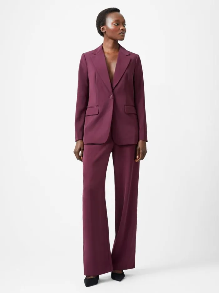 French Connection Coats and Jackets Harrie Suiting Jacket Burgundy Red 8211 Woman