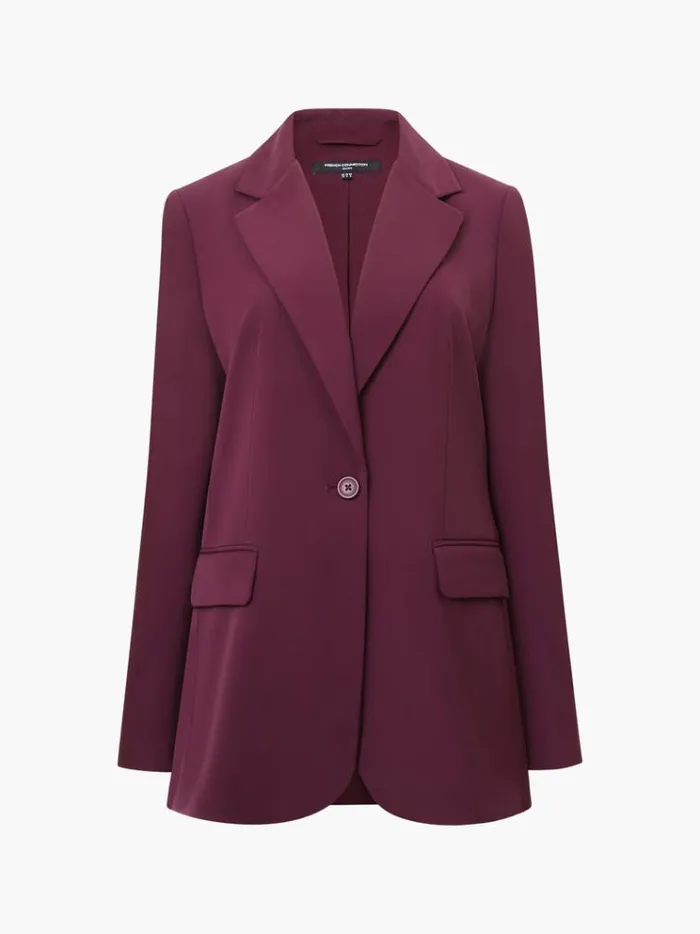 French Connection Coats and Jackets Harrie Suiting Jacket Burgundy Red 8211 Woman