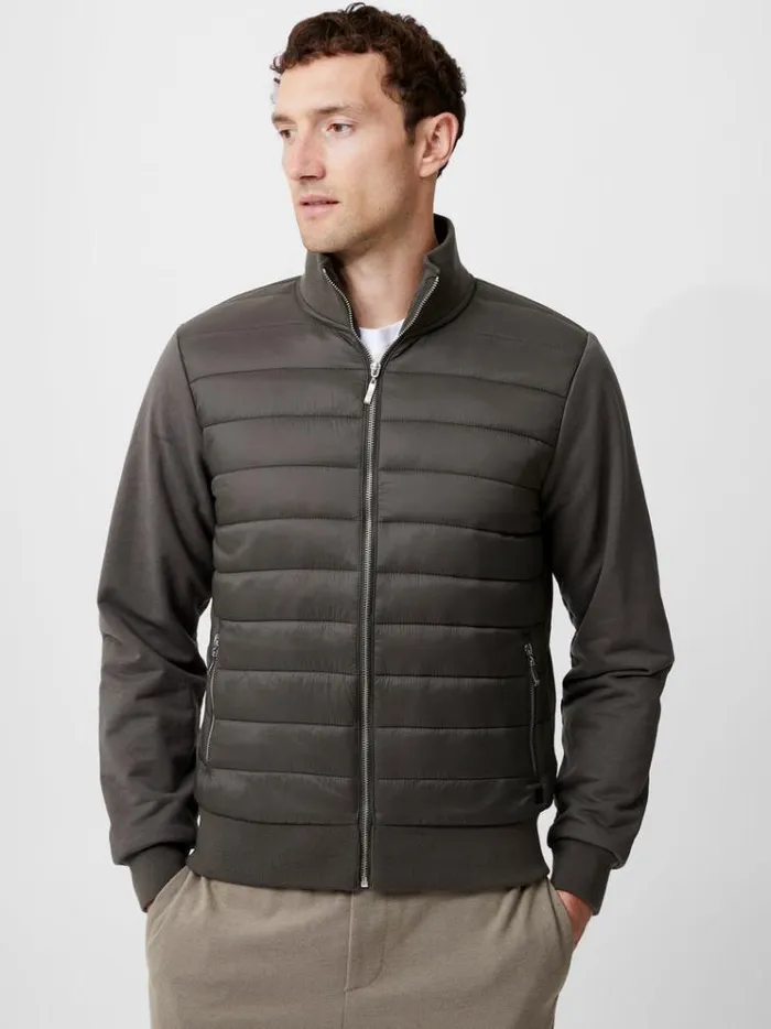 French Connection Coats and Jackets Hybrid Bomber Jacket Hunter Green 8211 Man