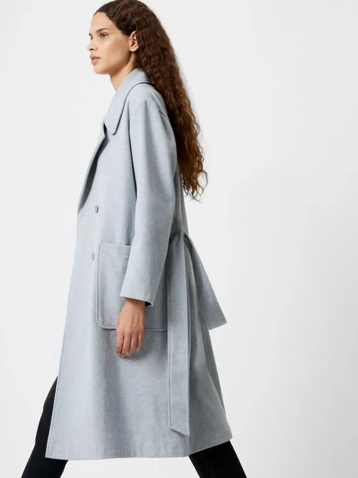 French Connection Coats and Jackets Wrap Belted Double Breasted Coat Light Grey 8211 Woman French Connection Coats and Jackets Wrap Belted Double Breasted Coat Light Grey 8211 Woman