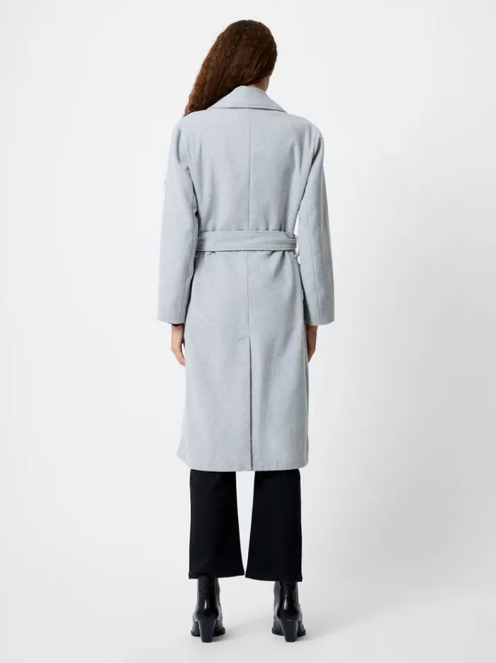 French Connection Coats and Jackets Wrap Belted Double Breasted Coat Light Grey 8211 Woman