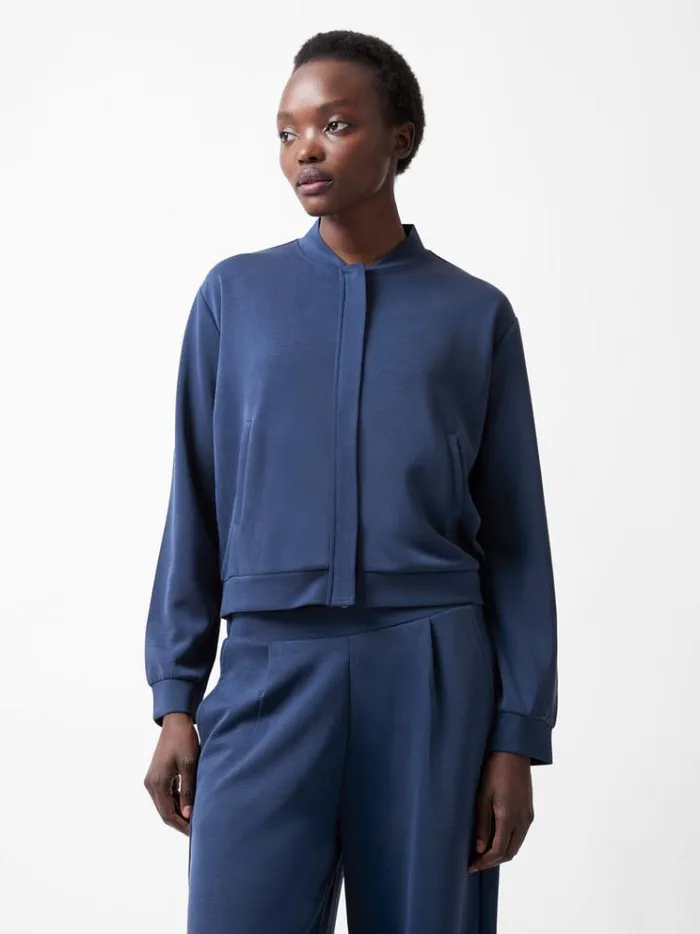 French Connection Coats and Jackets Wren Zip Through Bomber Jacket Midnight Blue 8211 Woman French Connection Coats and Jackets Wren Zip Through Bomber Jacket Midnight Blue 8211 Woman