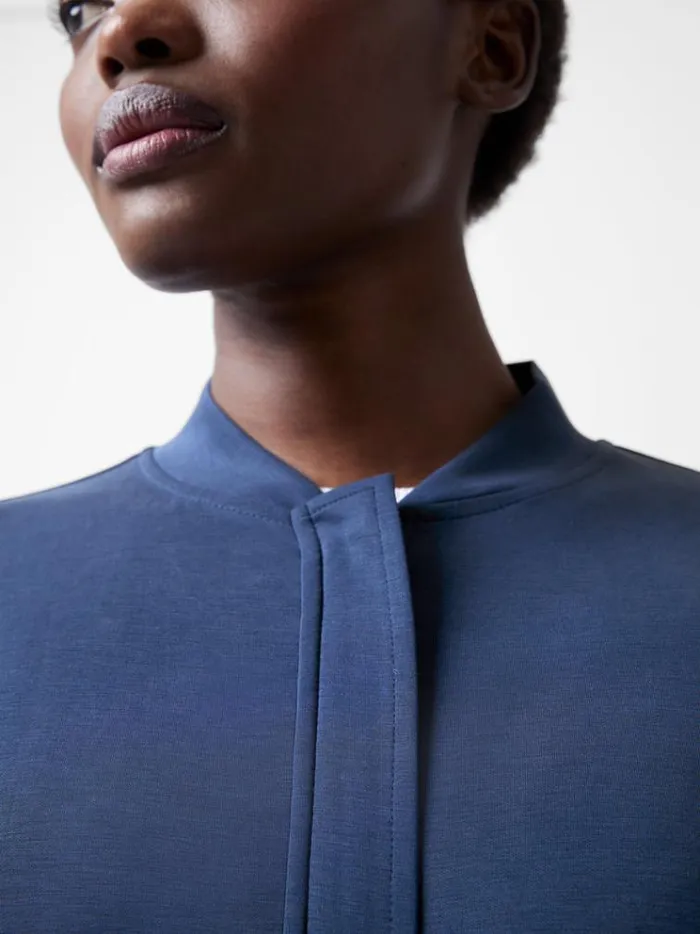 French Connection Coats and Jackets Wren Zip Through Bomber Jacket Midnight Blue 8211 Woman