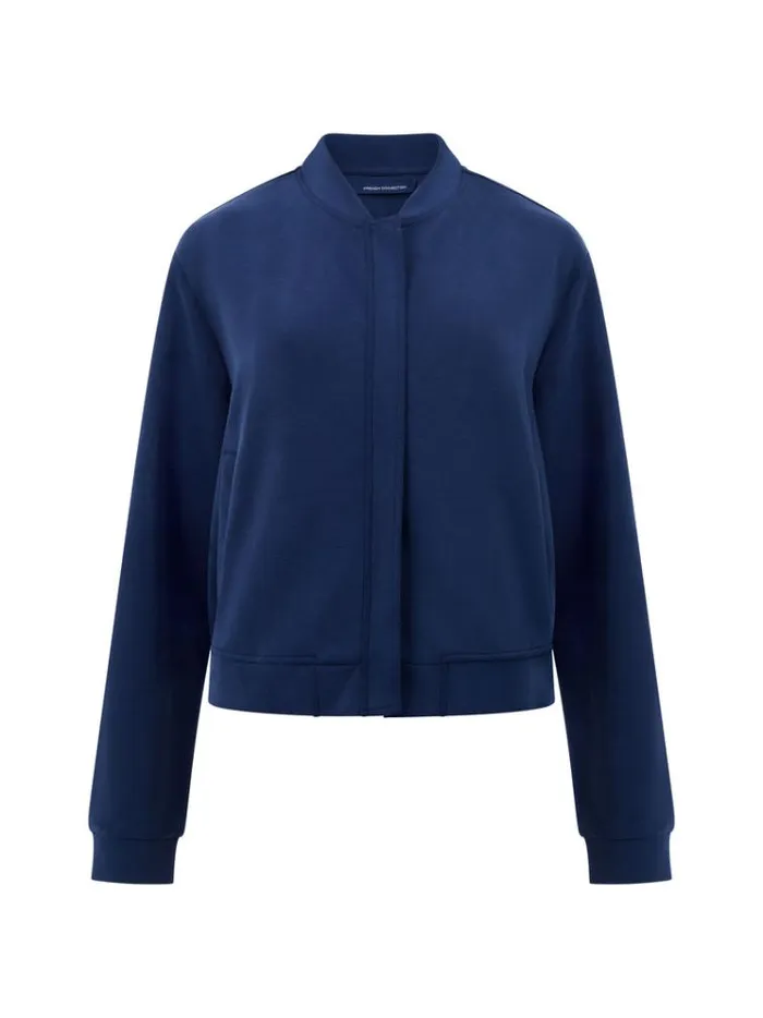 French Connection Coats and Jackets Wren Zip Through Bomber Jacket Midnight Blue 8211 Woman