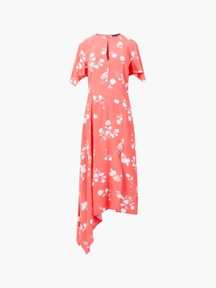 French Connection Dresses Alessandra Eco Asymmetric Dress Cayenne Redwhite 8211 Woman