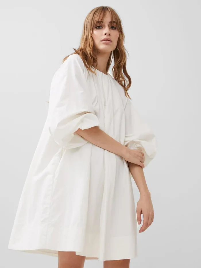 French Connection Dresses Alora Zip Dress Linen White 8211 Woman