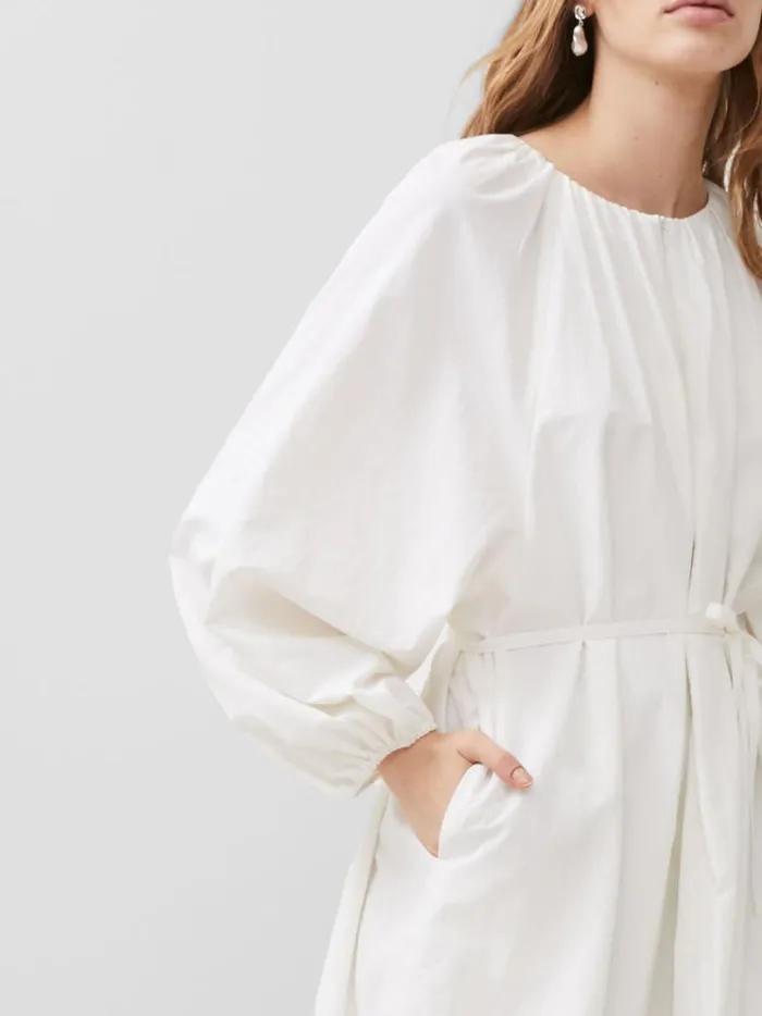French Connection Dresses Alora Zip Dress Linen White 8211 Woman