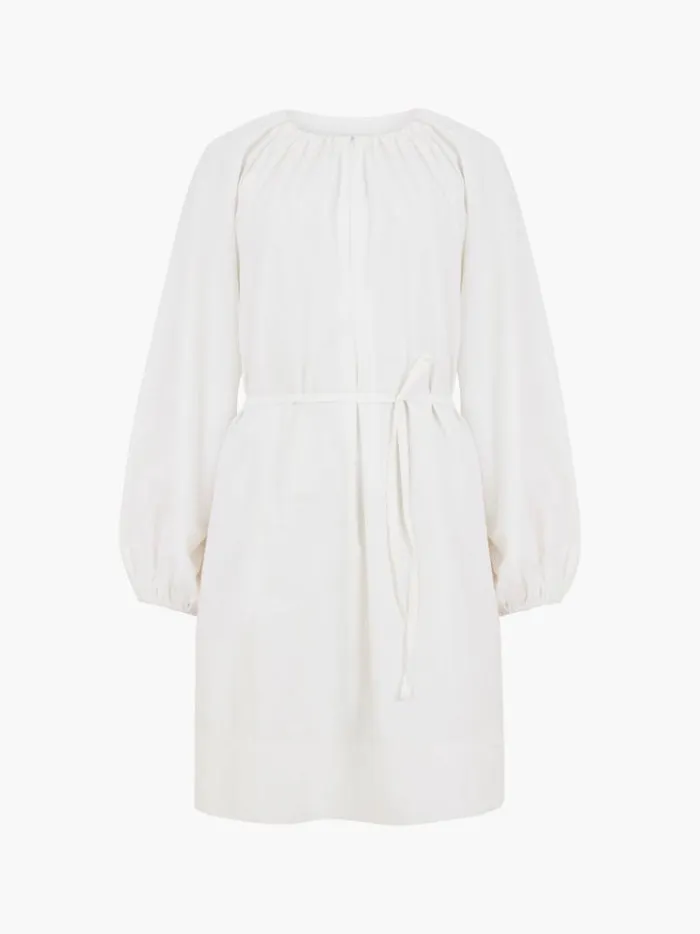 French Connection Dresses Alora Zip Dress Linen White 8211 Woman