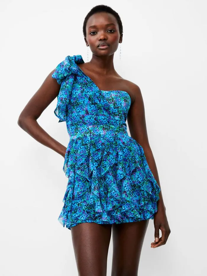 French Connection Dresses Andrea Ennis Asymmetric Mini Dress Cloisonne 8211 Woman
