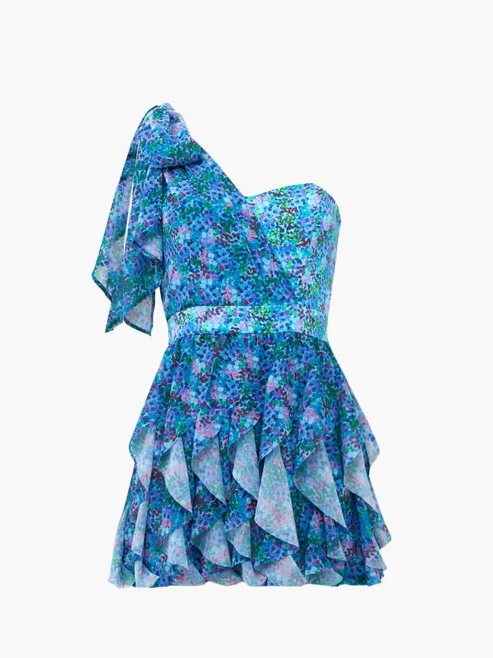 French Connection Dresses Andrea Ennis Asymmetric Mini Dress Cloisonne 8211 Woman
