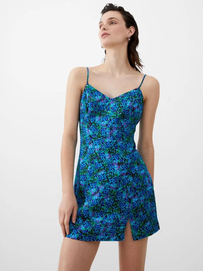 French Connection Dresses Andrea Ennis Eco Satin Slip Mini Dress Cloisonne 8211 Woman